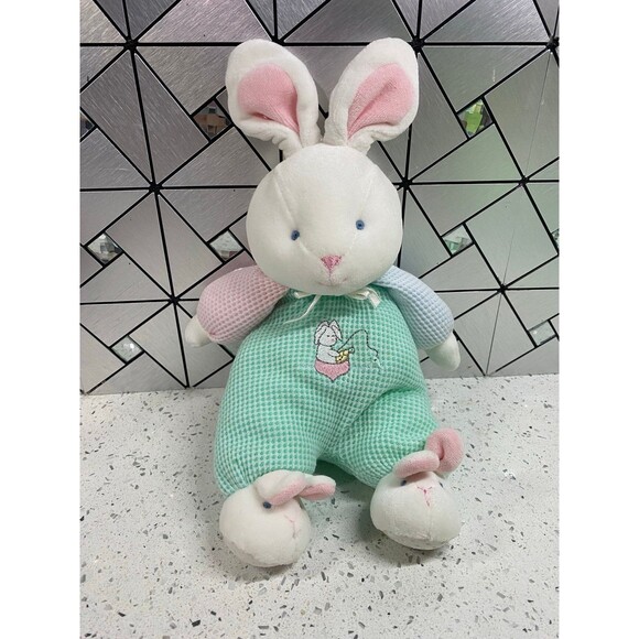 Vintage Carter’s Prestige Bunny Rabbit in Thermal Waffle Weave Fishing Plush Toy - Picture 1 of 9
